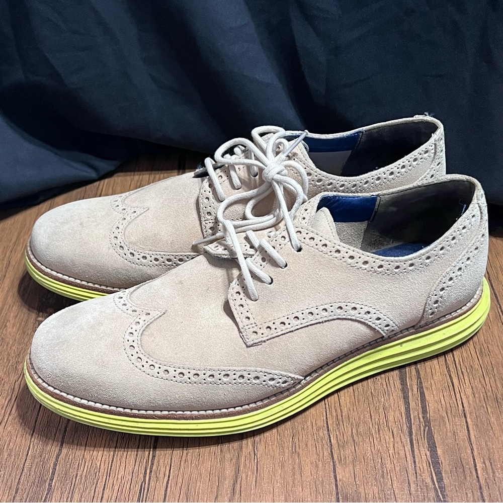 Cole Haan Lunagrand Wing Tip Oxford Shoes Men’s Size 9 Lightweight Suede